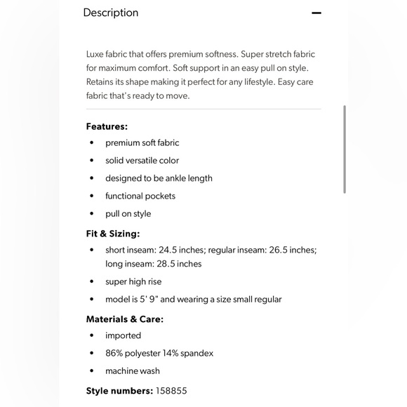 NWT Maurcies BLACK Super High Rise Luxe Pocket Legging XL Long - Picture 6 of 6